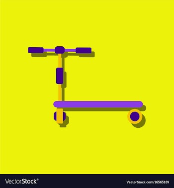 Flat icon design children bicycle in sticker style vector image