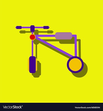 Flat icon design children bicycle in sticker style vector image