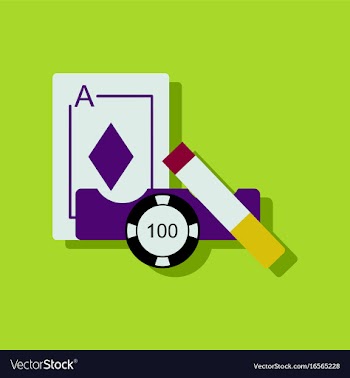 Flat icon design collection ace chip and cigar in vector image