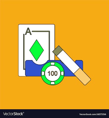 Flat icon design collection ace chip and cigar vector image