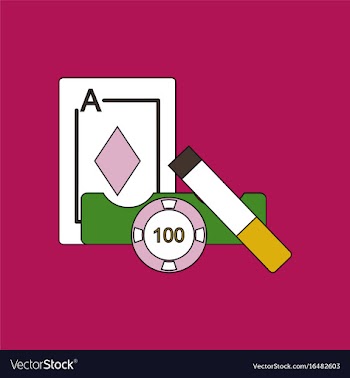 Flat icon design collection ace chip and cigar vector image