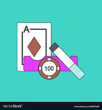 Flat icon design collection ace chip and cigar vector image
