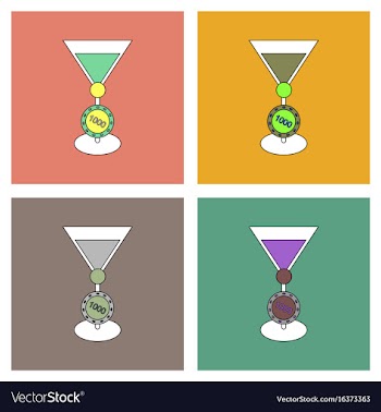 Flat icon design collection ace chip poker cup vector image