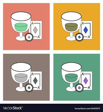 Flat icon design collection ace chip poker cup vector image