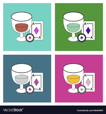 Flat icon design collection ace chip poker cup vector image