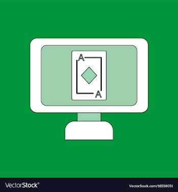 Flat icon design collection ace of diamonds screen vector image