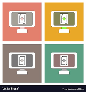 Flat icon design collection ace of diamonds screen vector image