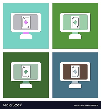 Flat icon design collection ace of diamonds screen vector image