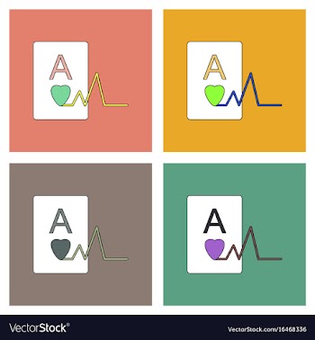 Flat icon design collection ace of hearts vector image