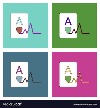 Flat icon design collection ace of hearts vector image