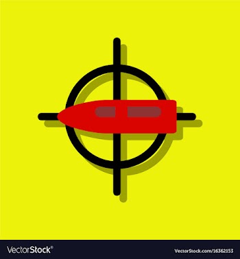 Flat icon design collection aim on bullet in vector image