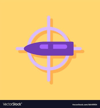 Flat icon design collection aim on bullet in vector image