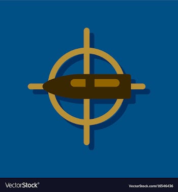 Flat icon design collection aim on bullet in vector image