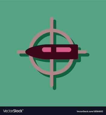Flat icon design collection aim on bullet in vector image