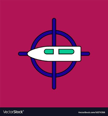 Flat icon design collection aim on bullet vector image