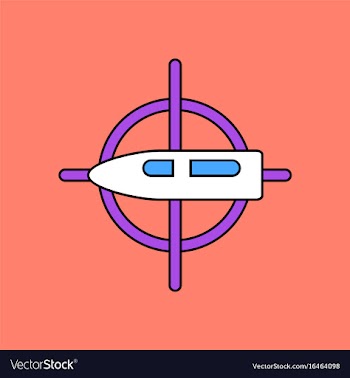 Flat icon design collection aim on bullet vector image