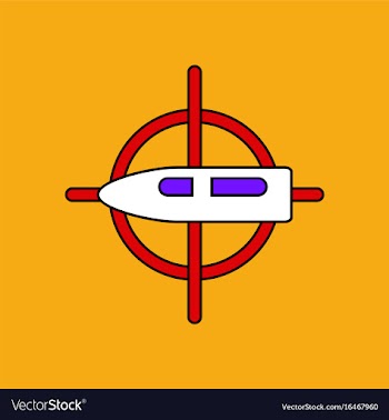 Flat icon design collection aim on bullet vector image