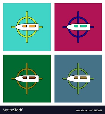 Flat icon design collection aim on bullet vector image