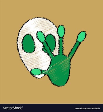 Flat icon design collection alien and hand in vector image