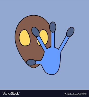 Flat icon design collection alien and hand vector image