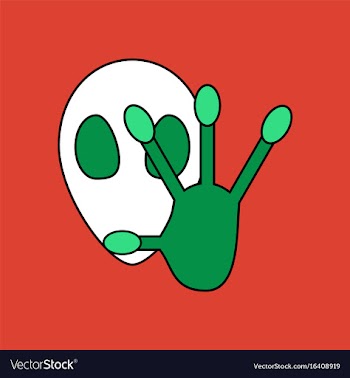 Flat icon design collection alien and hand vector image