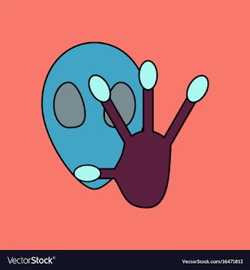 Flat icon design collection alien and hand vector image