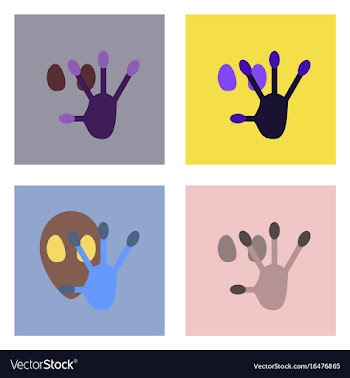 Flat icon design collection alien and hand vector image
