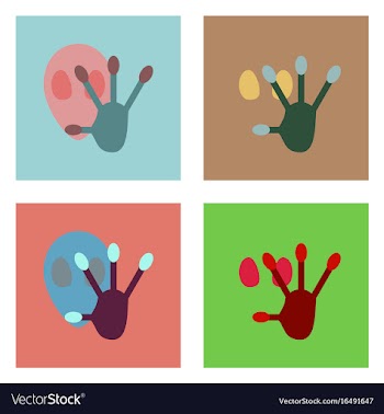 Flat icon design collection alien and hand vector image