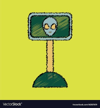 Flat icon design collection alien on the monitor vector image