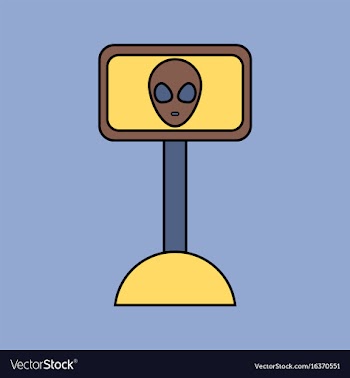 Flat icon design collection alien on the monitor vector image