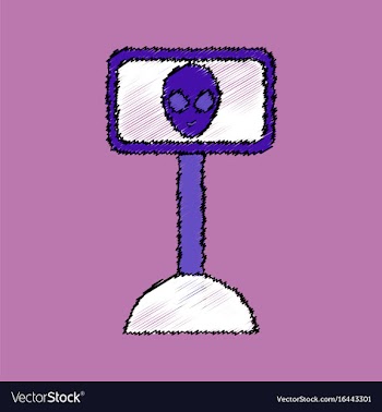 Flat icon design collection alien on the monitor vector image