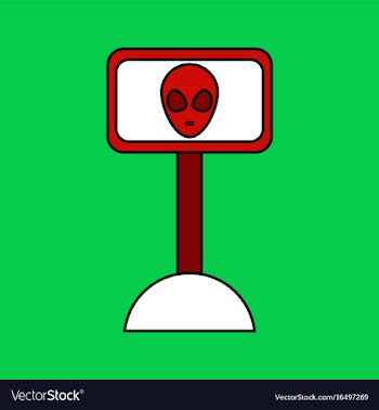 Flat icon design collection alien on the monitor vector image