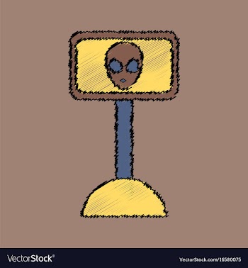 Flat icon design collection alien on the monitor vector image