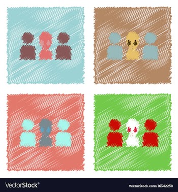 Flat icon design collection aliens silhouettes in vector image