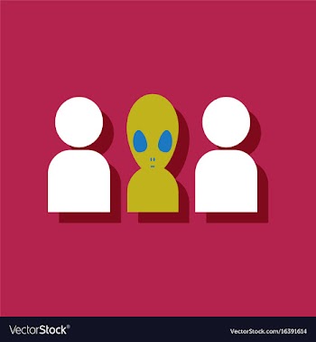 Flat icon design collection aliens silhouettes in vector image