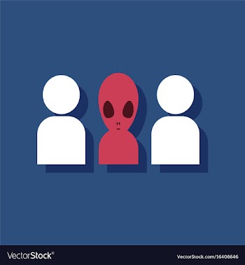 Flat icon design collection aliens silhouettes in vector image