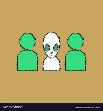 Flat icon design collection aliens silhouettes in vector image