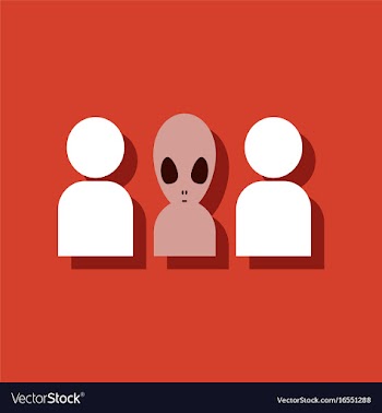 Flat icon design collection aliens silhouettes in vector image