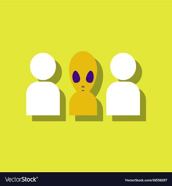 Flat icon design collection aliens silhouettes in vector image