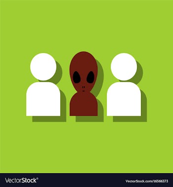 Flat icon design collection aliens silhouettes in vector image