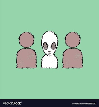 Flat icon design collection aliens silhouettes in vector image