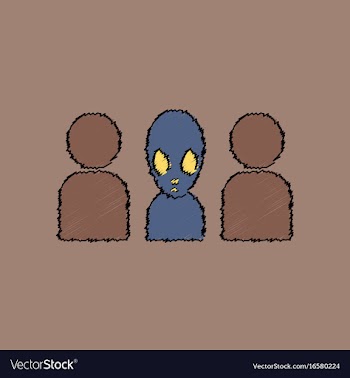 Flat icon design collection aliens silhouettes in vector image