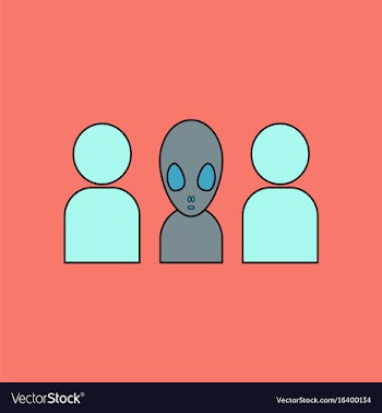 Flat icon design collection aliens silhouettes vector image