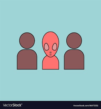 Flat icon design collection aliens silhouettes vector image