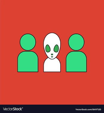 Flat icon design collection aliens silhouettes vector image