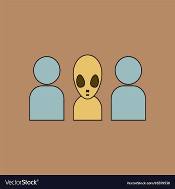 Flat icon design collection aliens silhouettes vector image