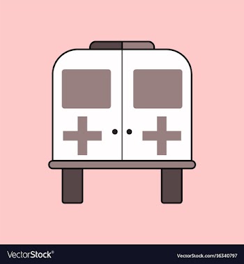 Flat icon design collection ambulance with a cross vector image