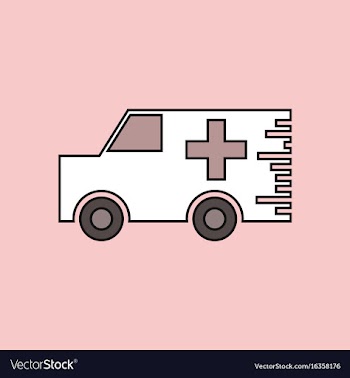 Flat icon design collection ambulance with a cross vector image
