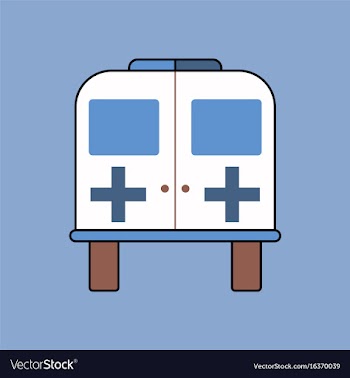 Flat icon design collection ambulance with a cross vector image