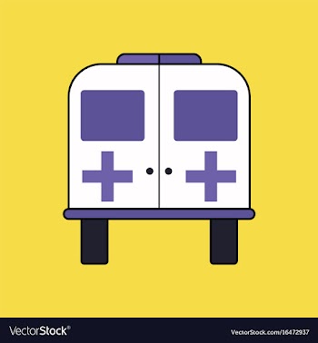 Flat icon design collection ambulance with a cross vector image